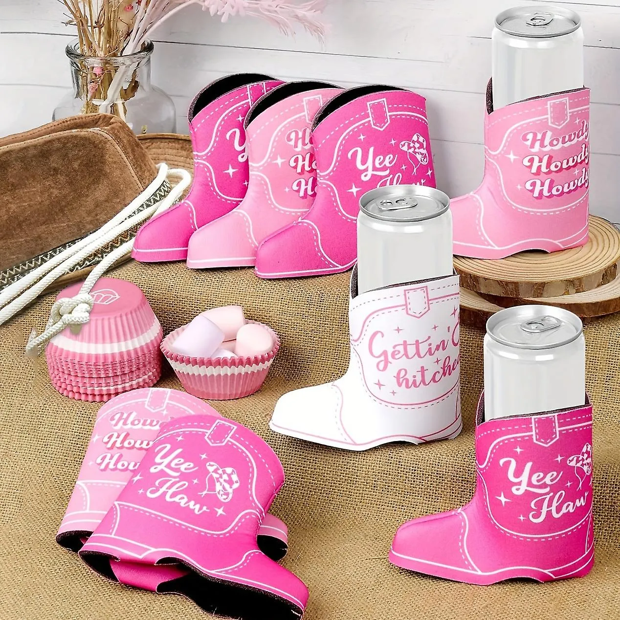 2 stuks, Leuke Boot Drankhouder, Cowgirl Laarzen Vrijgezellenfeest Magere Tank Mouwen Disco Cowgirl Slanke Drank Mouwen Voor Vri