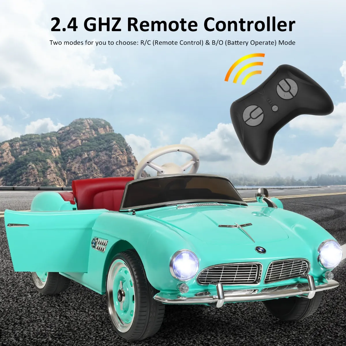 BMW 507 Gelicentieerde 12V Elektrische Kinderauto 2,4G Afstandsbediening Verlichting voor/Achter Muziek Claxon Handgreep voor 3 