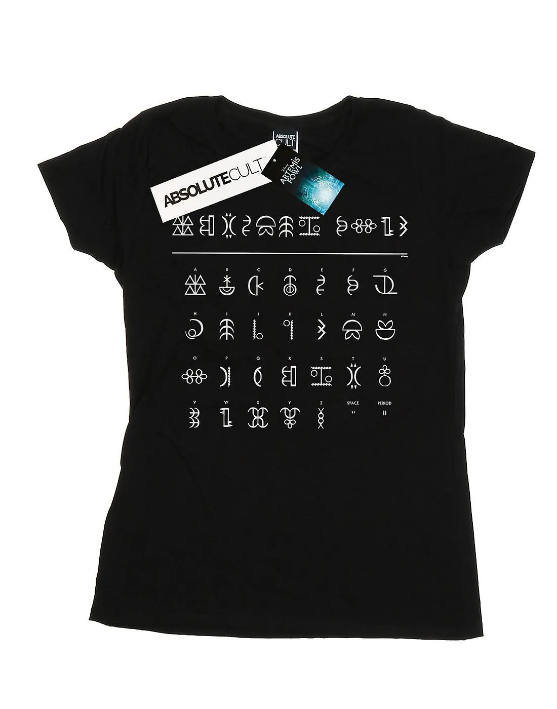 DISNEY WOMEN'S ARTEMIS FOWL GNOMMISH ALPHABET TSHIRT