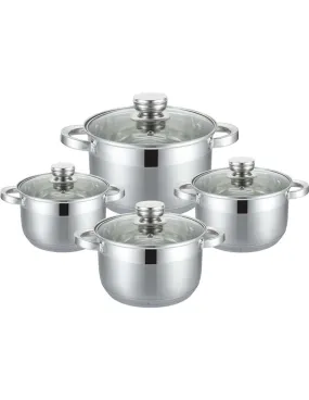 Edënbërg Classic Line - Luxe RVS Pannenset - 8-delig - Voorzien Van 9-Laags Bodem!