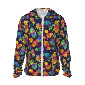 Kleurrijke Ananassen UPF 50+ Zonbeschermingskleding met lange mouwen, Vissersshirt Lange mouwrits kl751