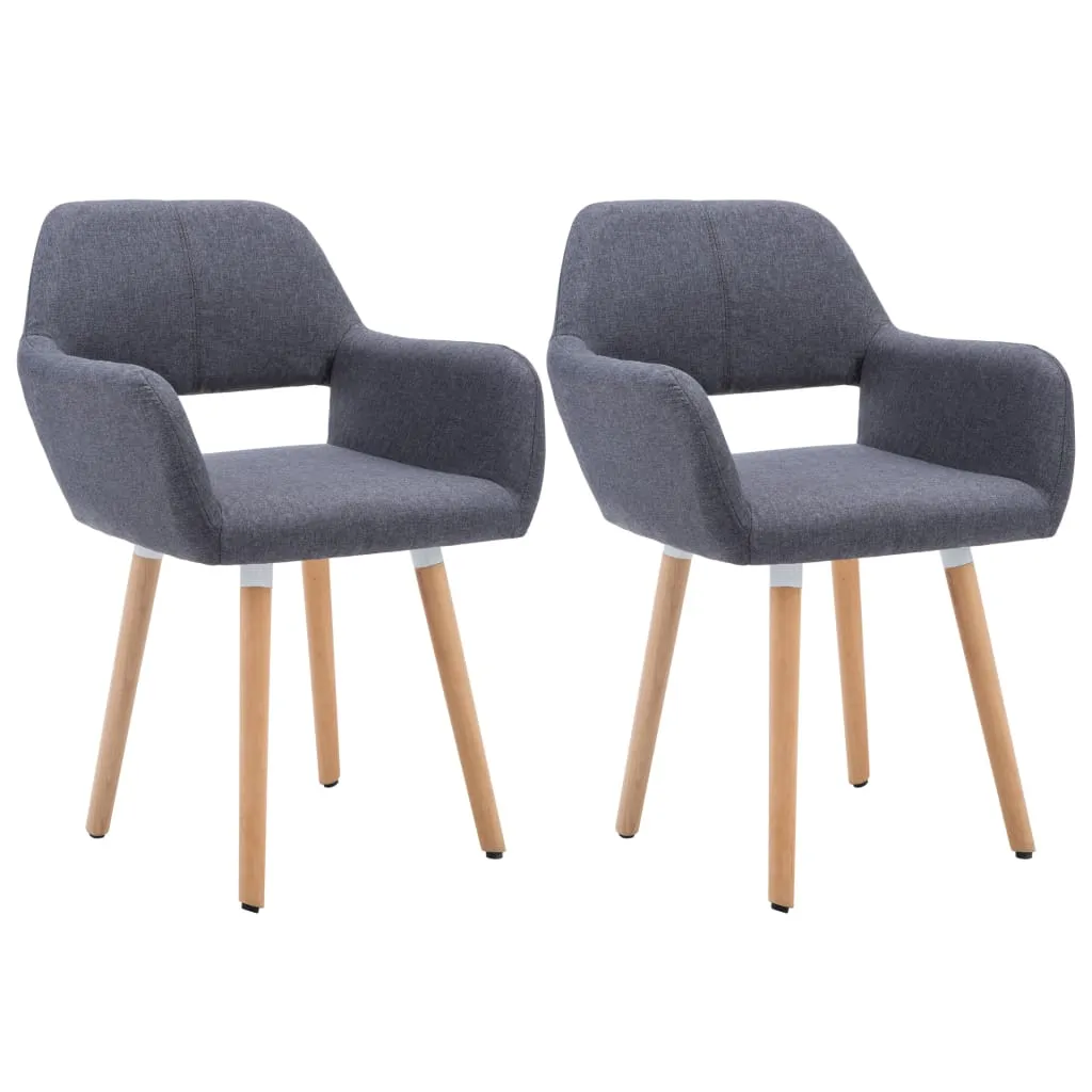 Medina Eetkamerstoelen 2 st stof donkergrijs