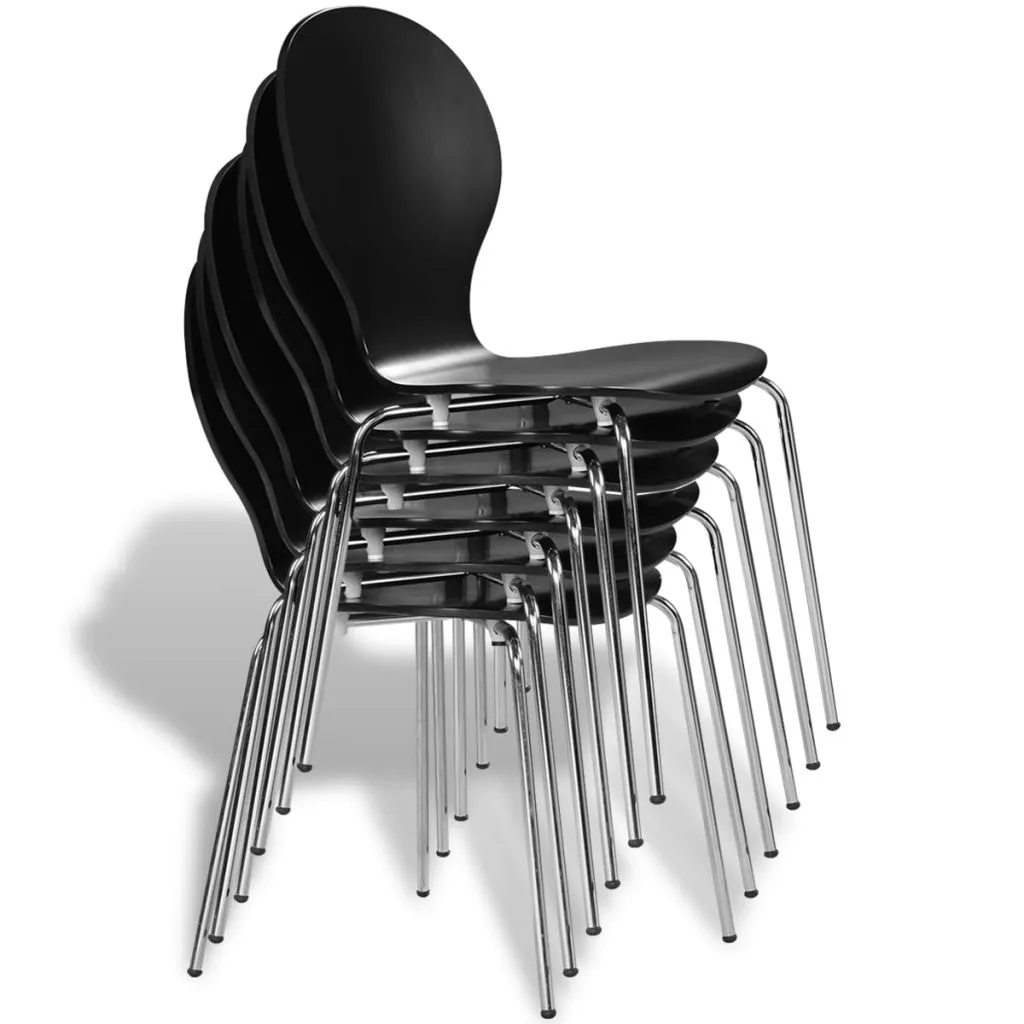 Medina Eetkamerstoelen 6 st kunststof zwart