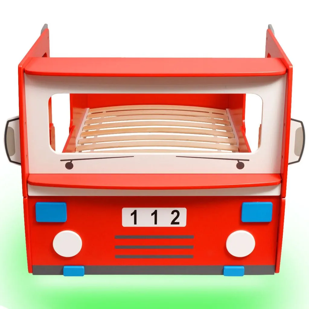 MEDINA KINDERBED BRANDWEERWAGEN MET LEDVERLICHTING & MATRAS 200X90 CM