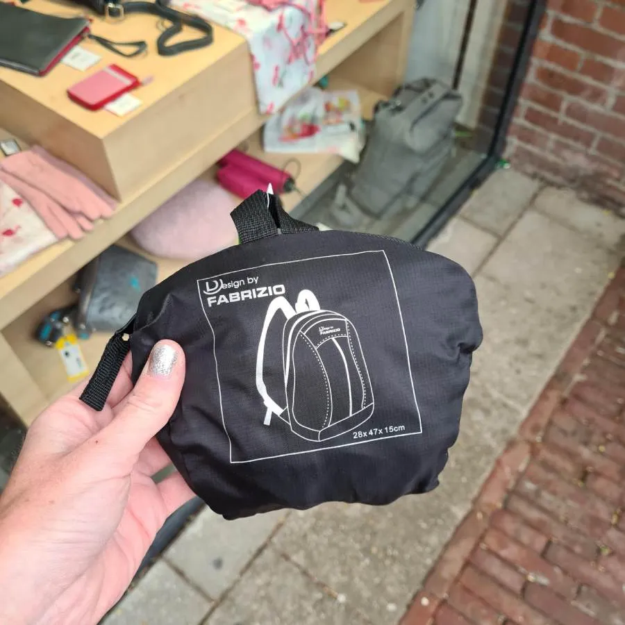 Opvouwbare zwarte rugzak Fabrizio