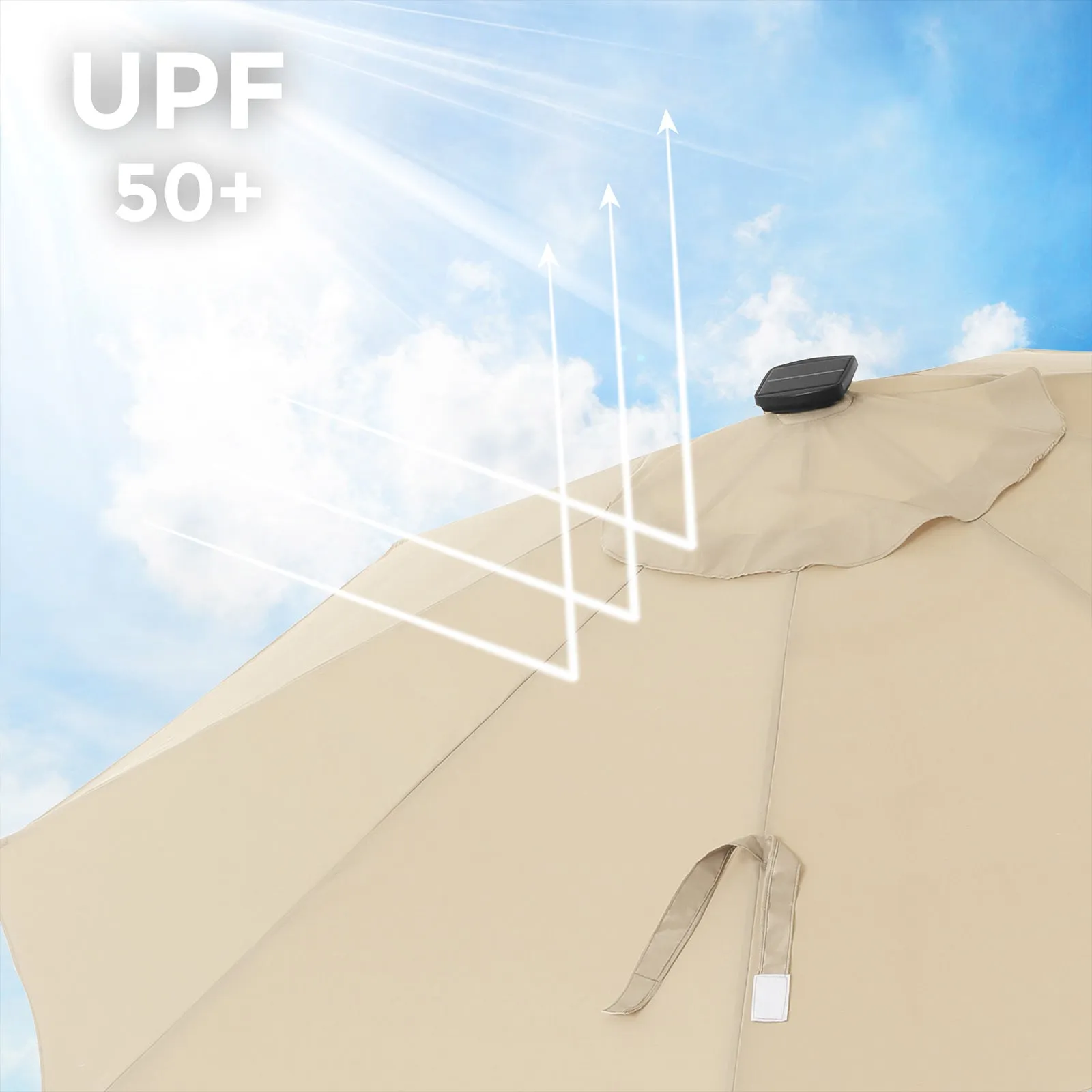 PARASOL  MET LED SOLAR VERLICHTING   Ø 270 CM